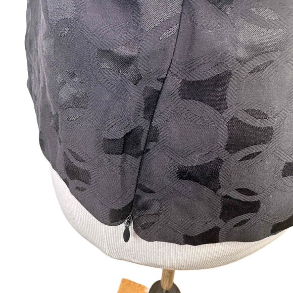 Chaiken Dark Navy Short Puff Sleeves Patterned Casino Wrap Halter Top Size 6 - Picture 4 of 9